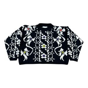 Vintage‎ Jamie Scott Acrylic Geometric Cropped Sweater Women's Medium